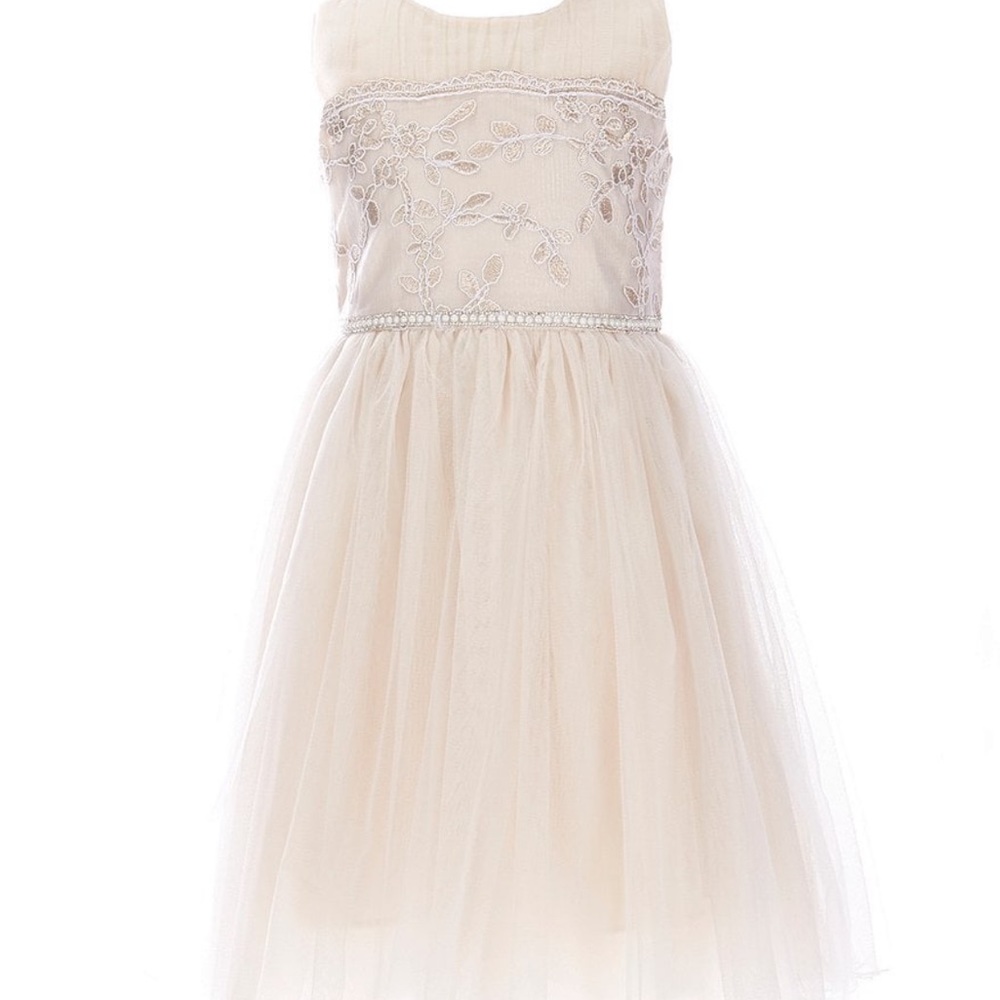 Bonnie Jean Sleeveless Illusion Dress
